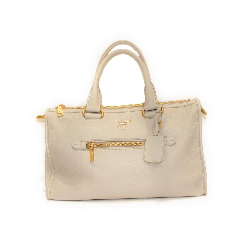 PRADA VIT DAINO White Handbag Boston Bag Shoulder
